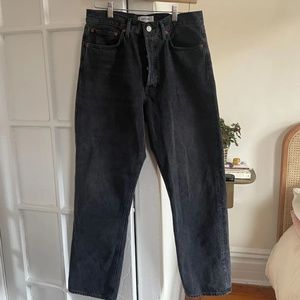 Agolde Black Straight Leg Jeans